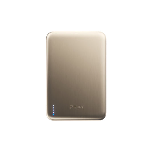 BMX SolidSafe Air 5000mAh Solid-State Qi2 Magnetic Power Bank Gold